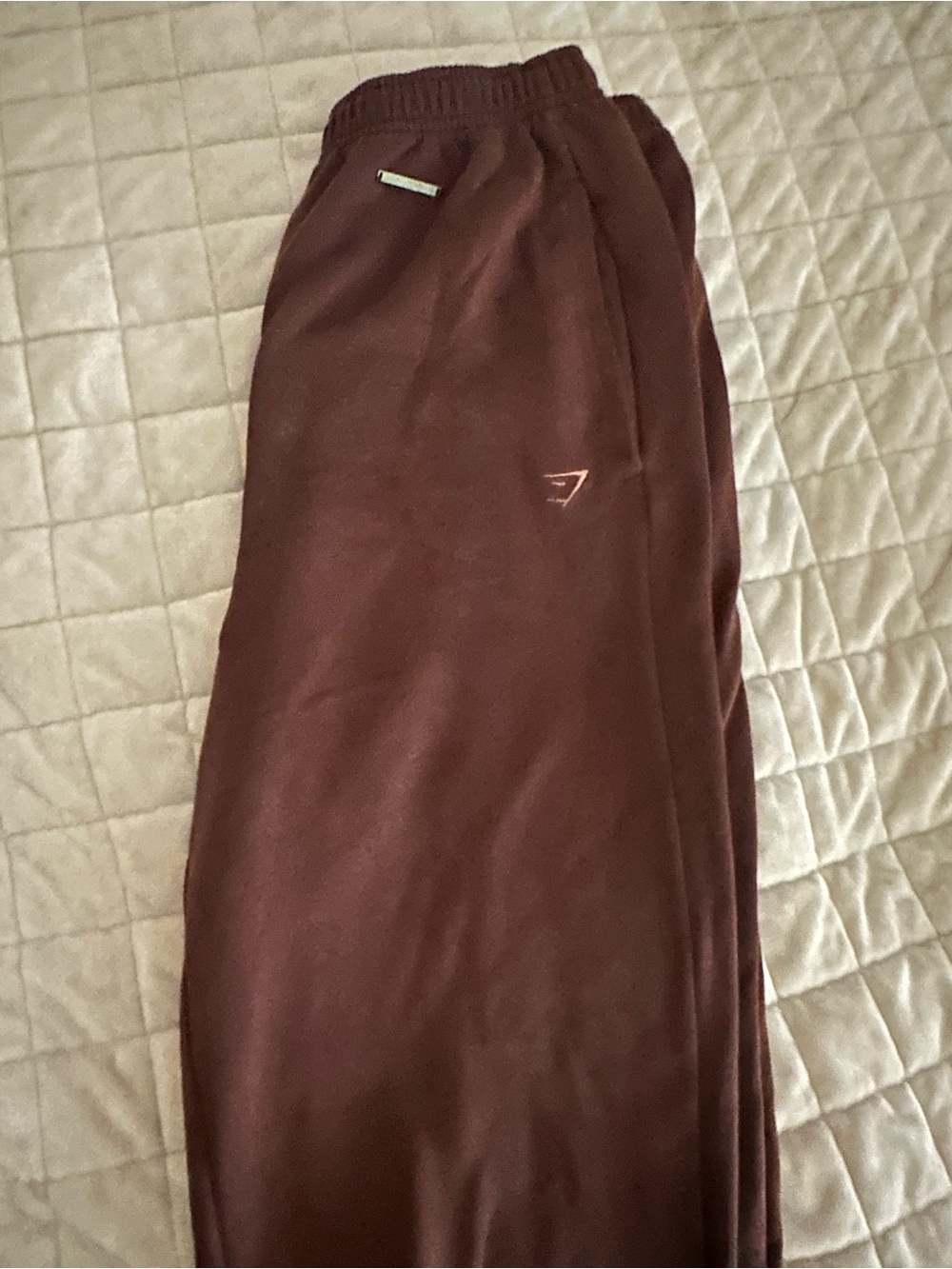 Gymshark LE Whitney Simmons Sweatpants in Deep Burgundy with gold hard wear